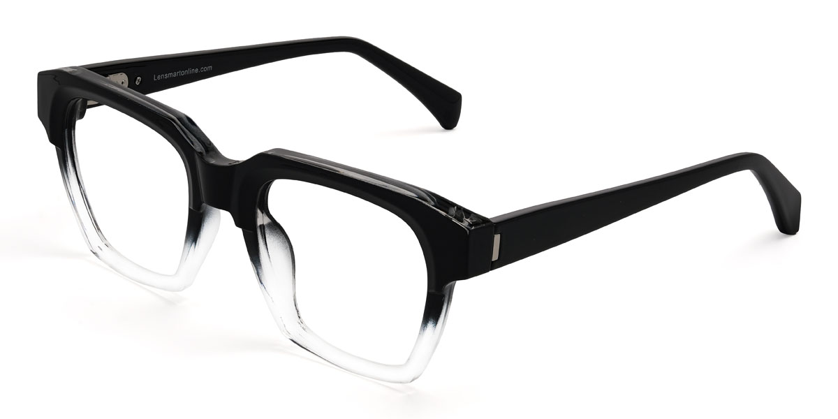 Black Clear Yadiel Glasses - Rectangle Glasses