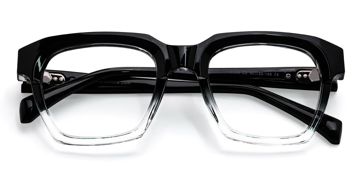 Black Clear Yadiel Glasses - Rectangle Glasses