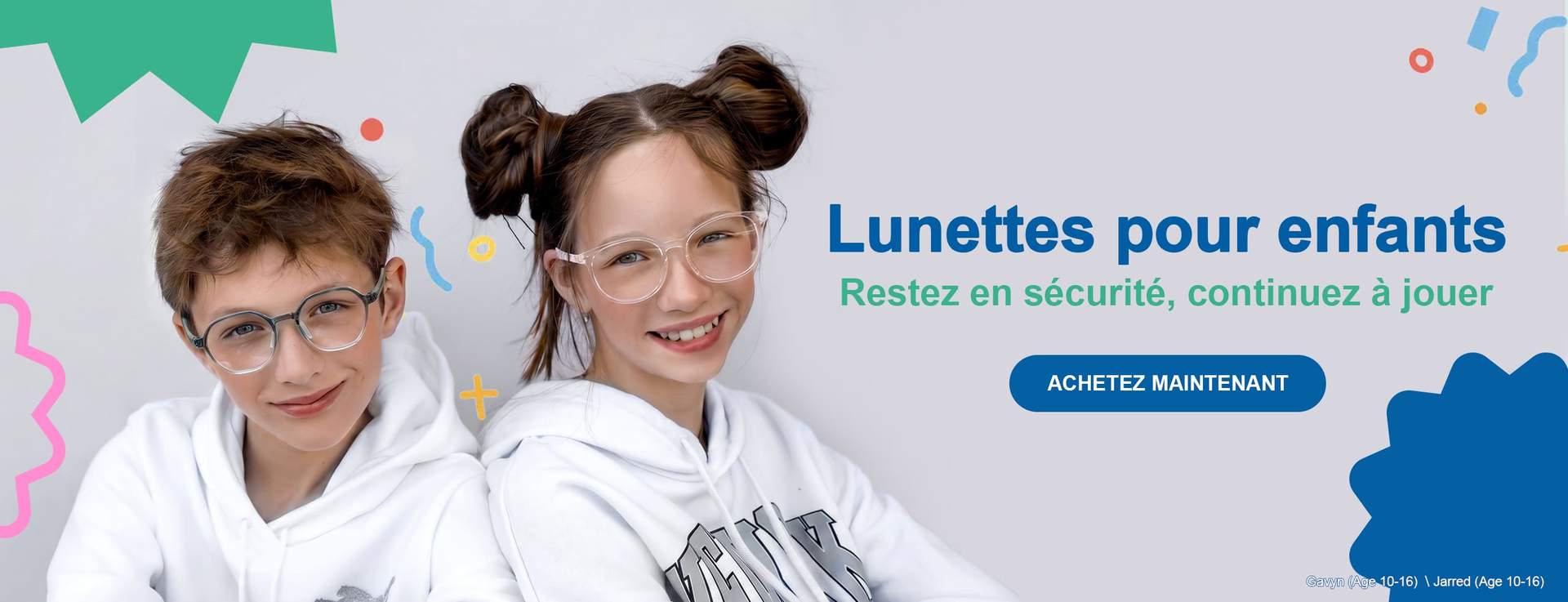 kids' eyeglasses for ages 3 to 16, lightweight and comfortable
