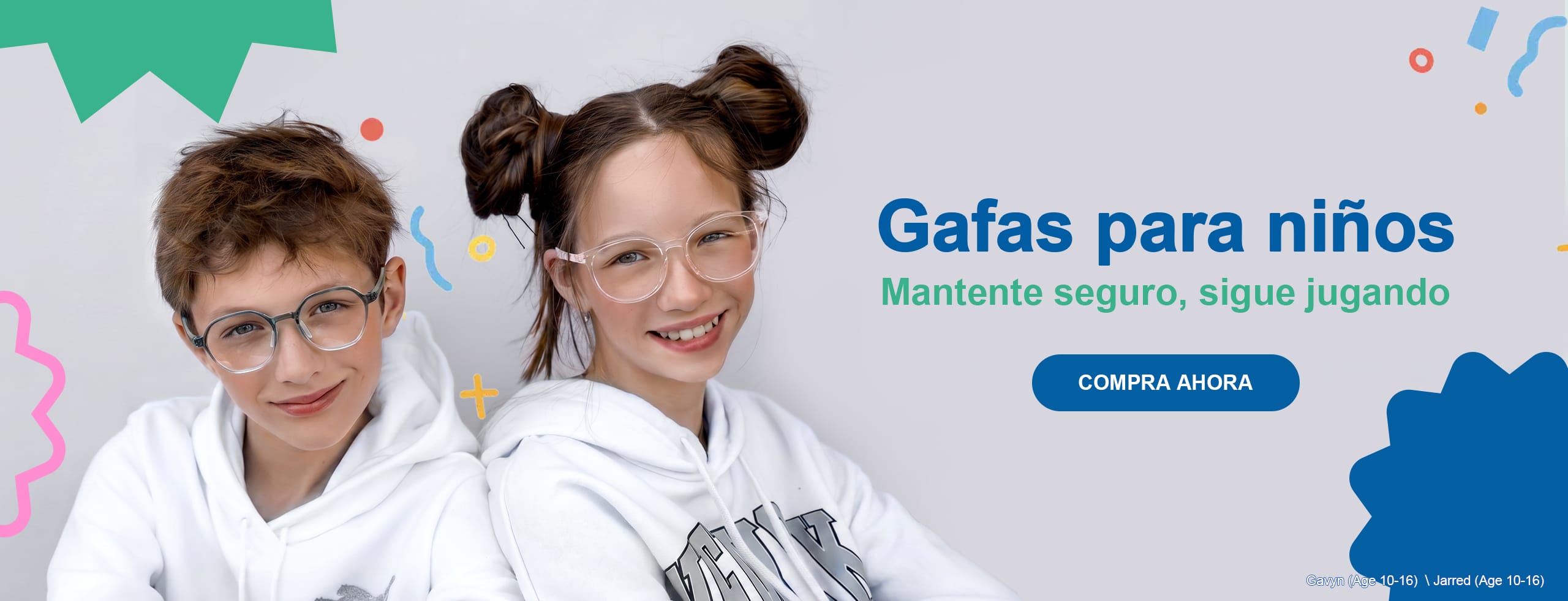 kids' eyeglasses for ages 3 to 16, lightweight and comfortable