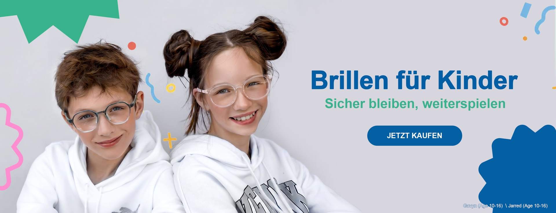 kids' eyeglasses for ages 3 to 16, lightweight and comfortable