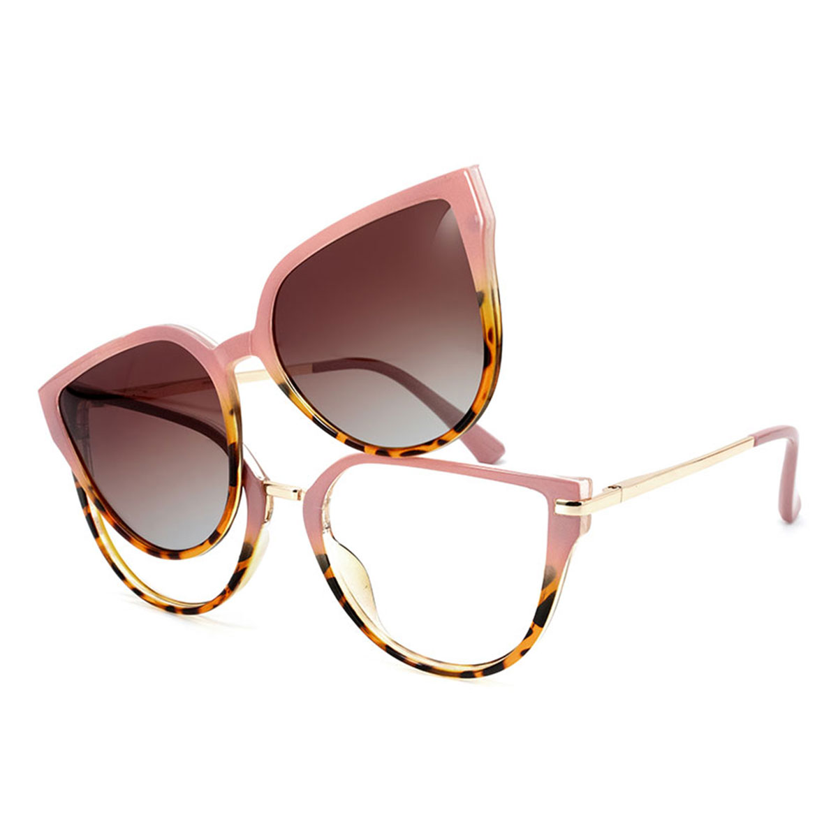 Cameo Brown Tortoiseshell Willow Glasses - Cat Eye Clip-On Sunglasses