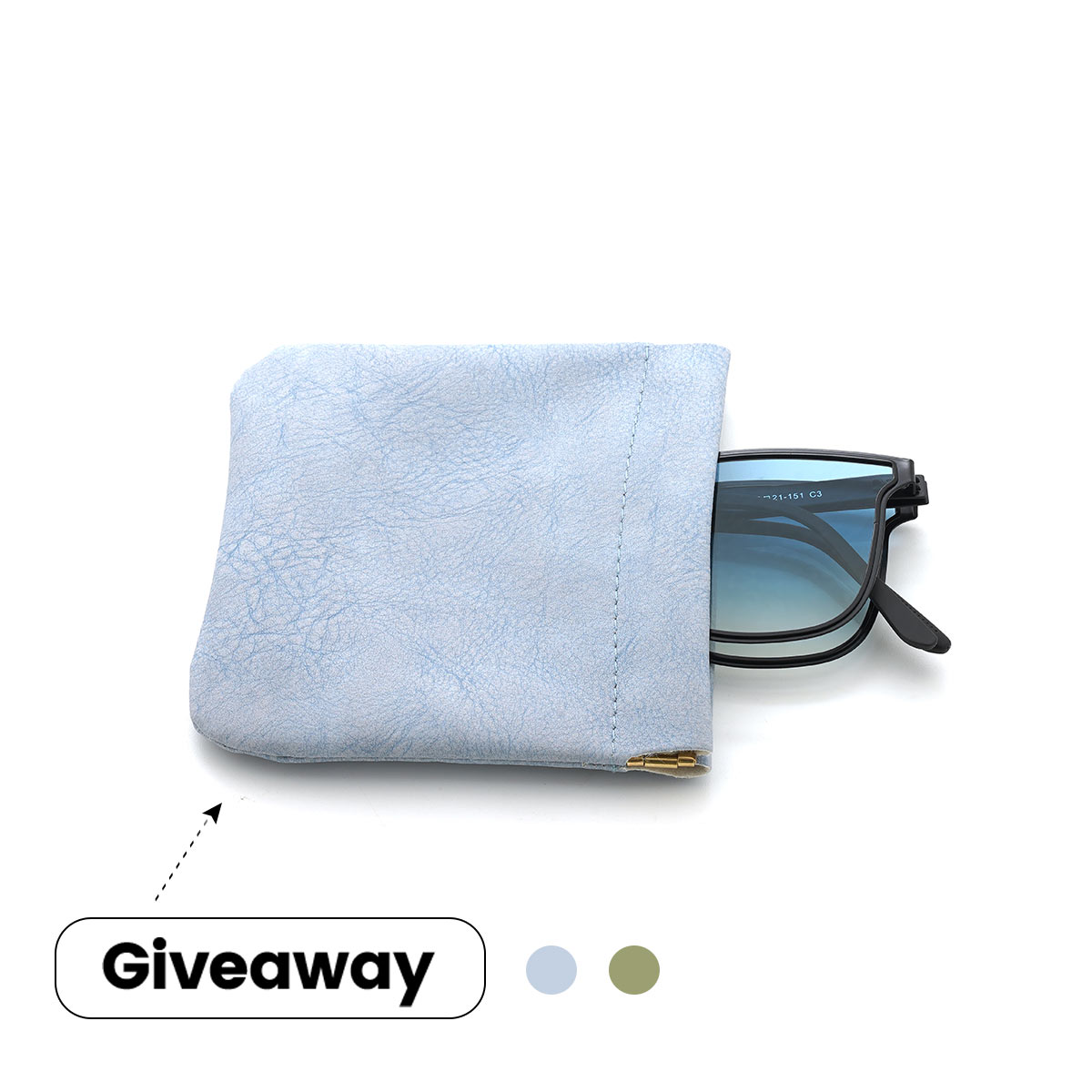 Black Blue Xenia Glasses - Square Sunglasses