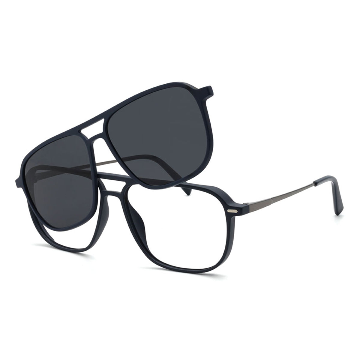 Azul Gris Camilo Gafas - Aviator Clip-On Sunglasses