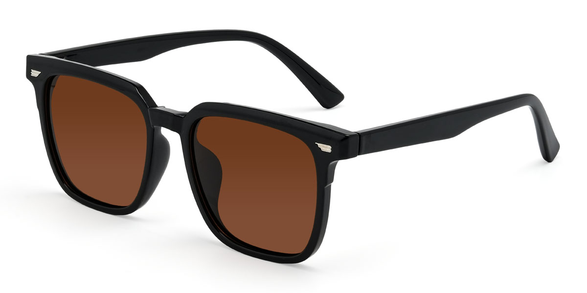 Black Brown Marko Glasses - Rectangle Sunglasses