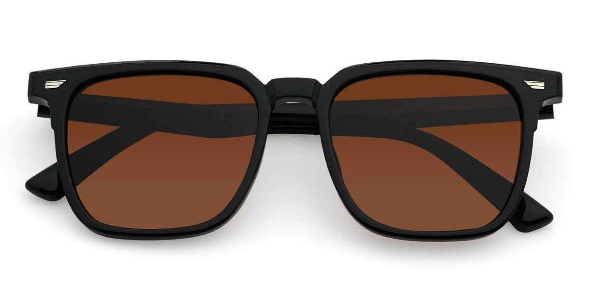 Black Brown Marko Glasses - Rectangle Sunglasses