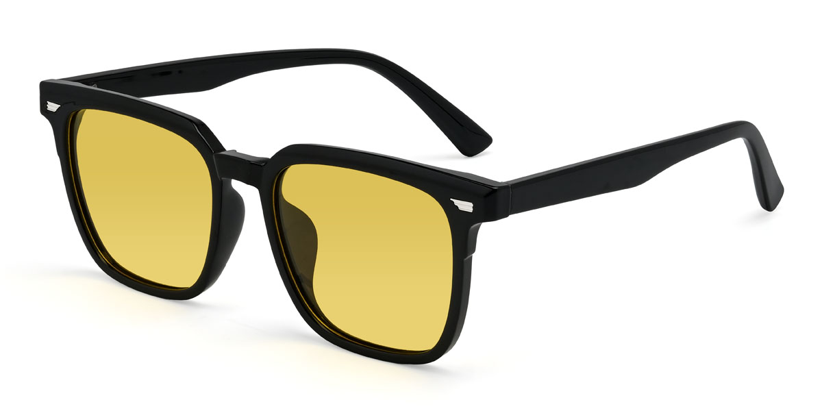 Black Yellow Marko Glasses - Rectangle Sunglasses