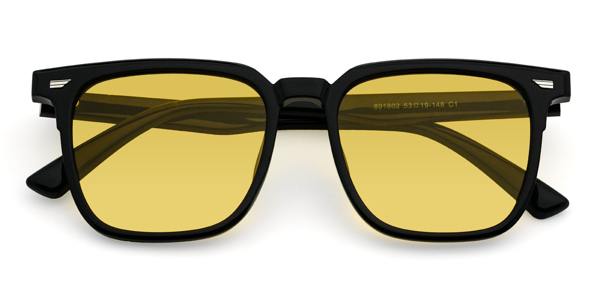 Black Yellow Marko Glasses - Rectangle Sunglasses
