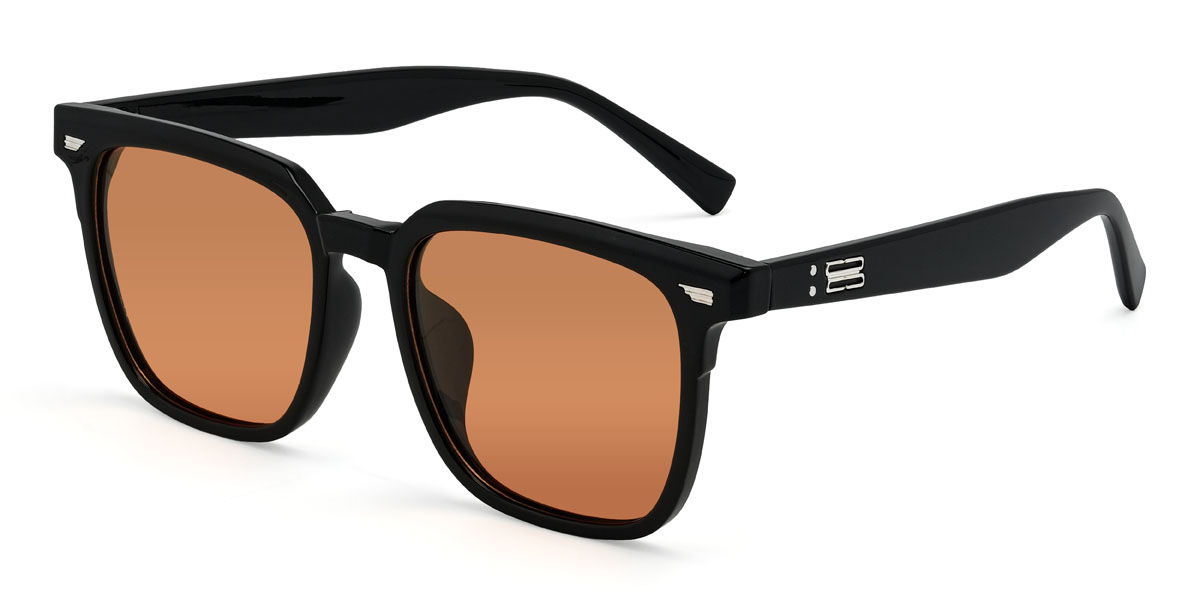 Black Orange Fateh Glasses - Rectangle Sunglasses