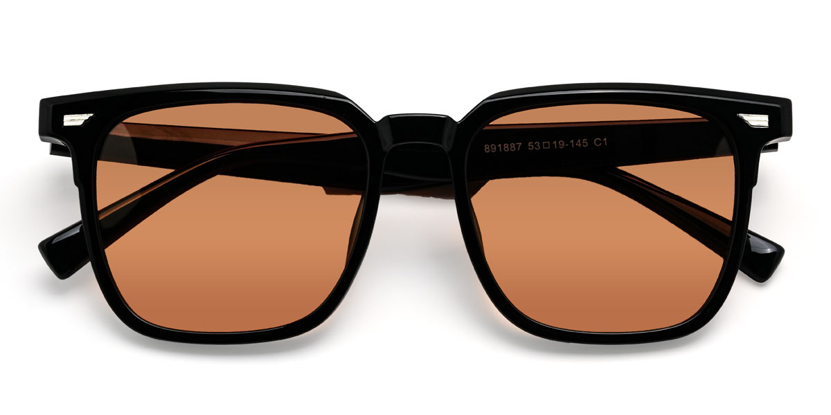 Black Orange Fateh Glasses - Rectangle Sunglasses