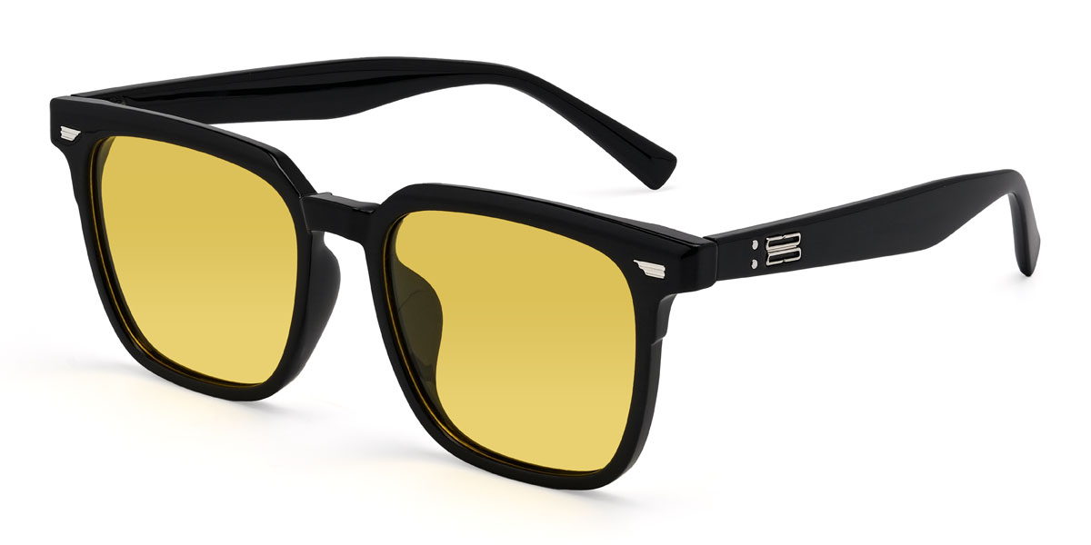 Fekete Sárga Fateh Szemüveg - Rectangle Sunglasses