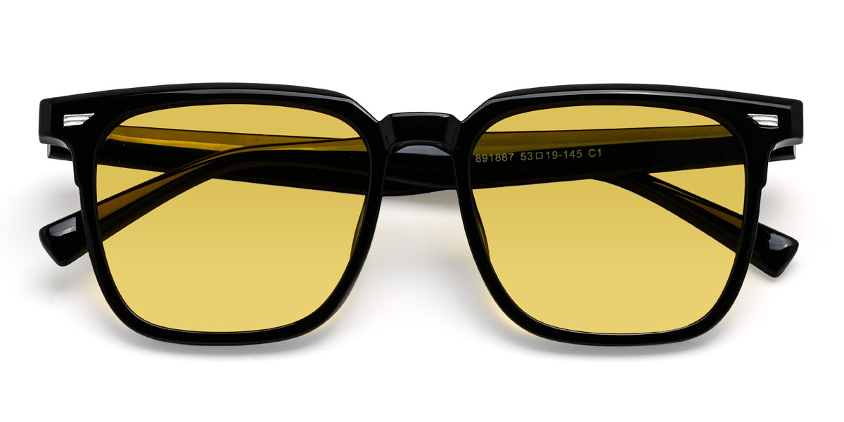 Fekete Sárga Fateh Szemüveg - Rectangle Sunglasses