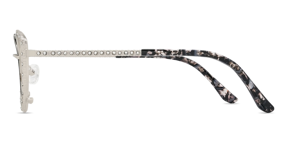 Schwarz Silber Eleanora Brille - Cat Eye Glasses