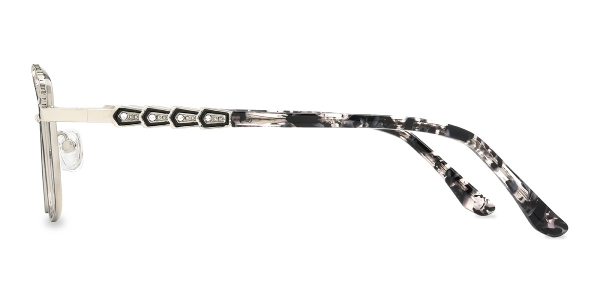 Fekete ezüst Maryjane Szemüveg - Cat Eye Glasses