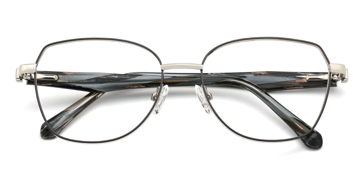 Black Silver Greg Glasses - Rectangle Glasses