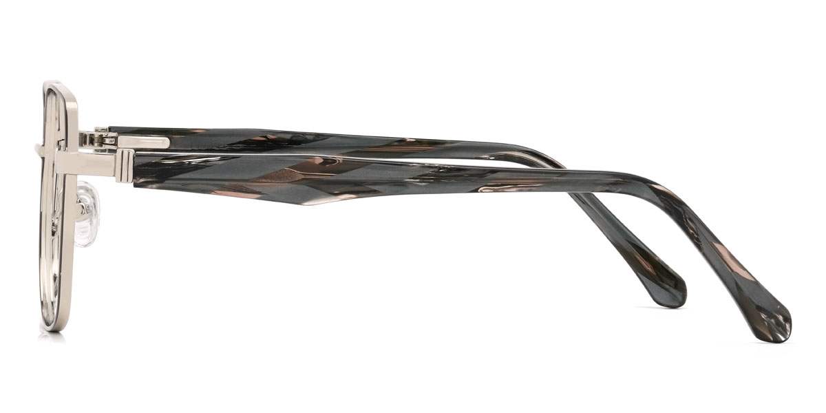 Black Silver Greg Glasses - Rectangle Glasses