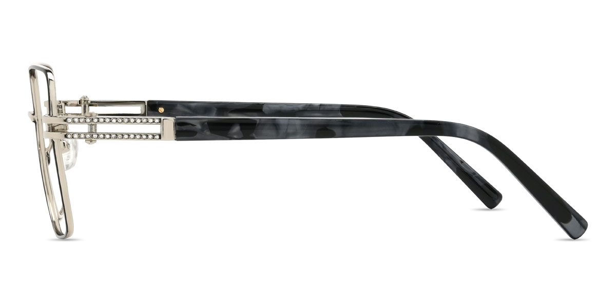 Fekete ezüst Taleen Szemüveg - Rectangle Glasses