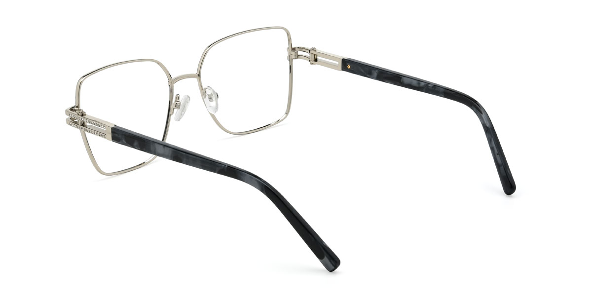 Fekete ezüst Taleen Szemüveg - Rectangle Glasses
