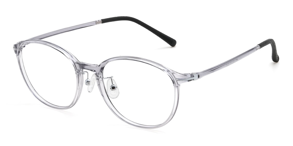 Clear Grey Kamyla Glasses - Oval Glasses