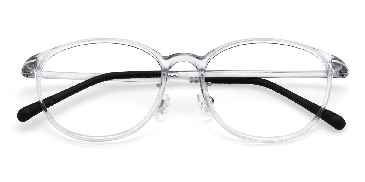 Clear Grey Kamyla Glasses - Oval Glasses
