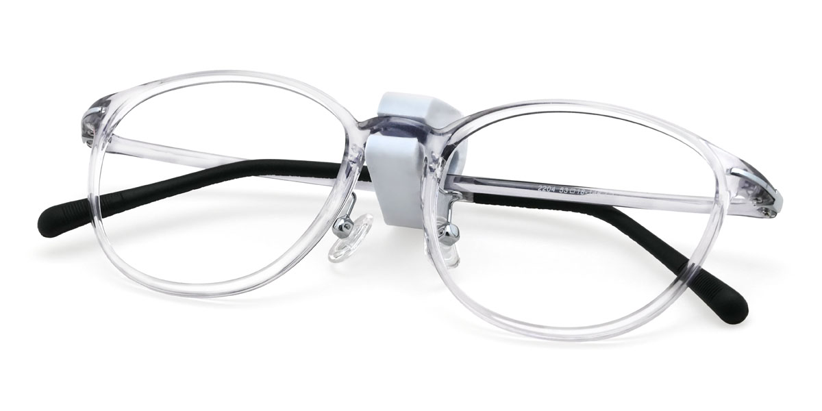 Clear Grey Kamyla Glasses - Oval Glasses