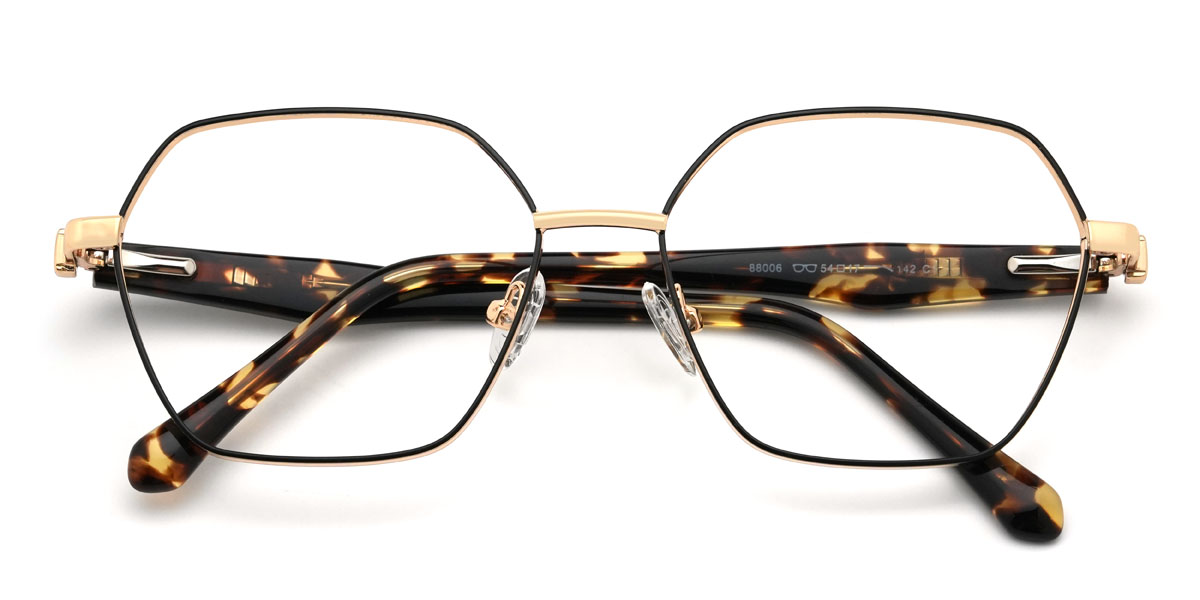 Gold Schwarz Milton Brille - Square Glasses