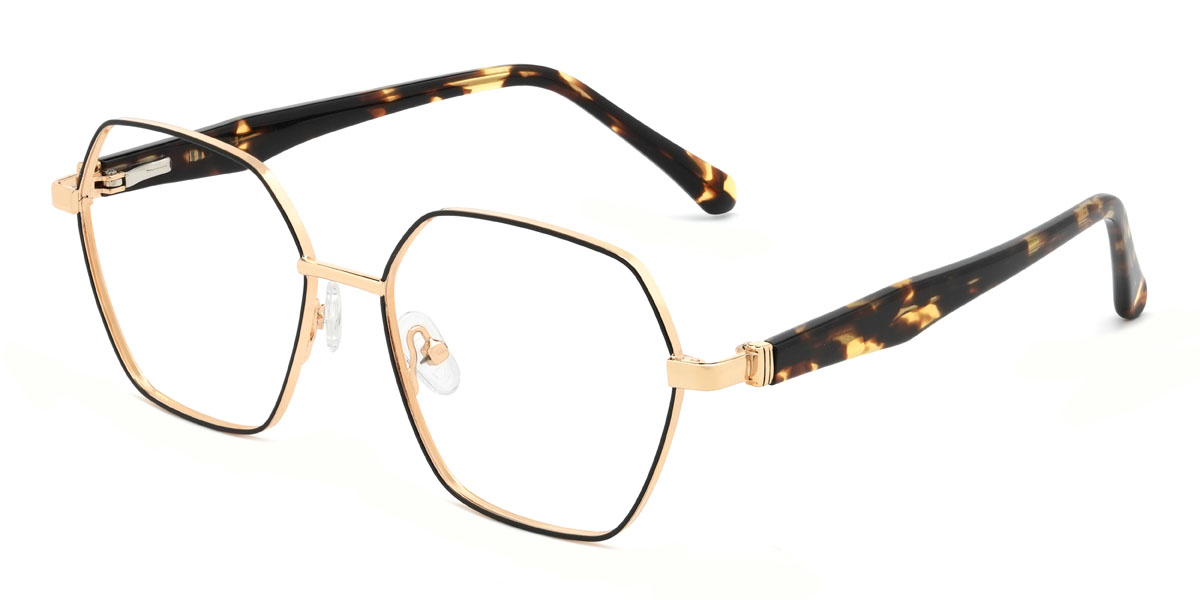 Gold Schwarz Milton Brille - Square Glasses