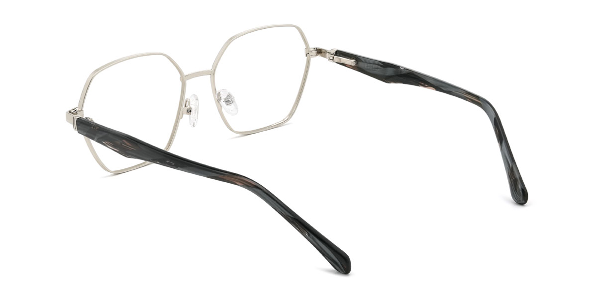 Schwarz Silber Milton Brille - Square Glasses