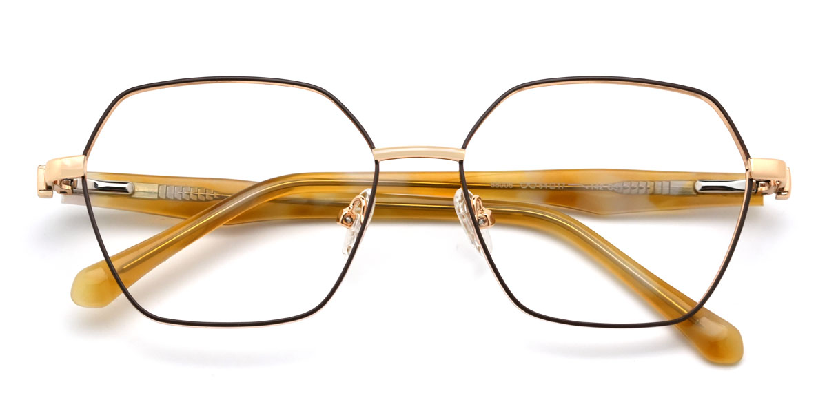 gold braun Milton Brille - Square Glasses