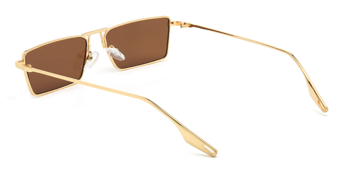 Gold Braun Zavion Brille - Rectangle Sunglasses