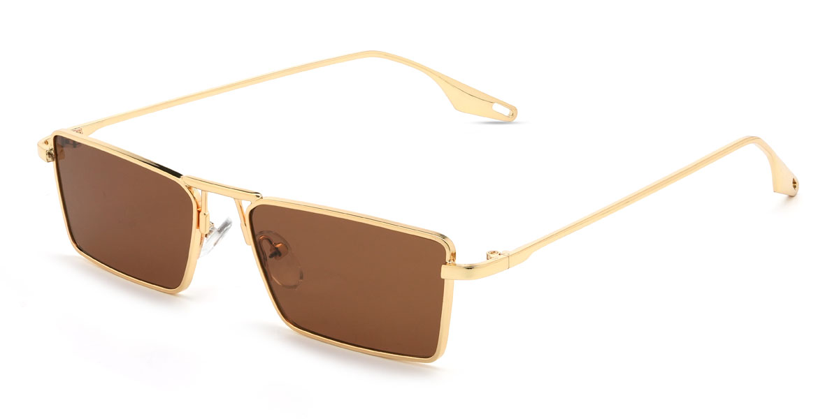 Gold Braun Zavion Brille - Rectangle Sunglasses