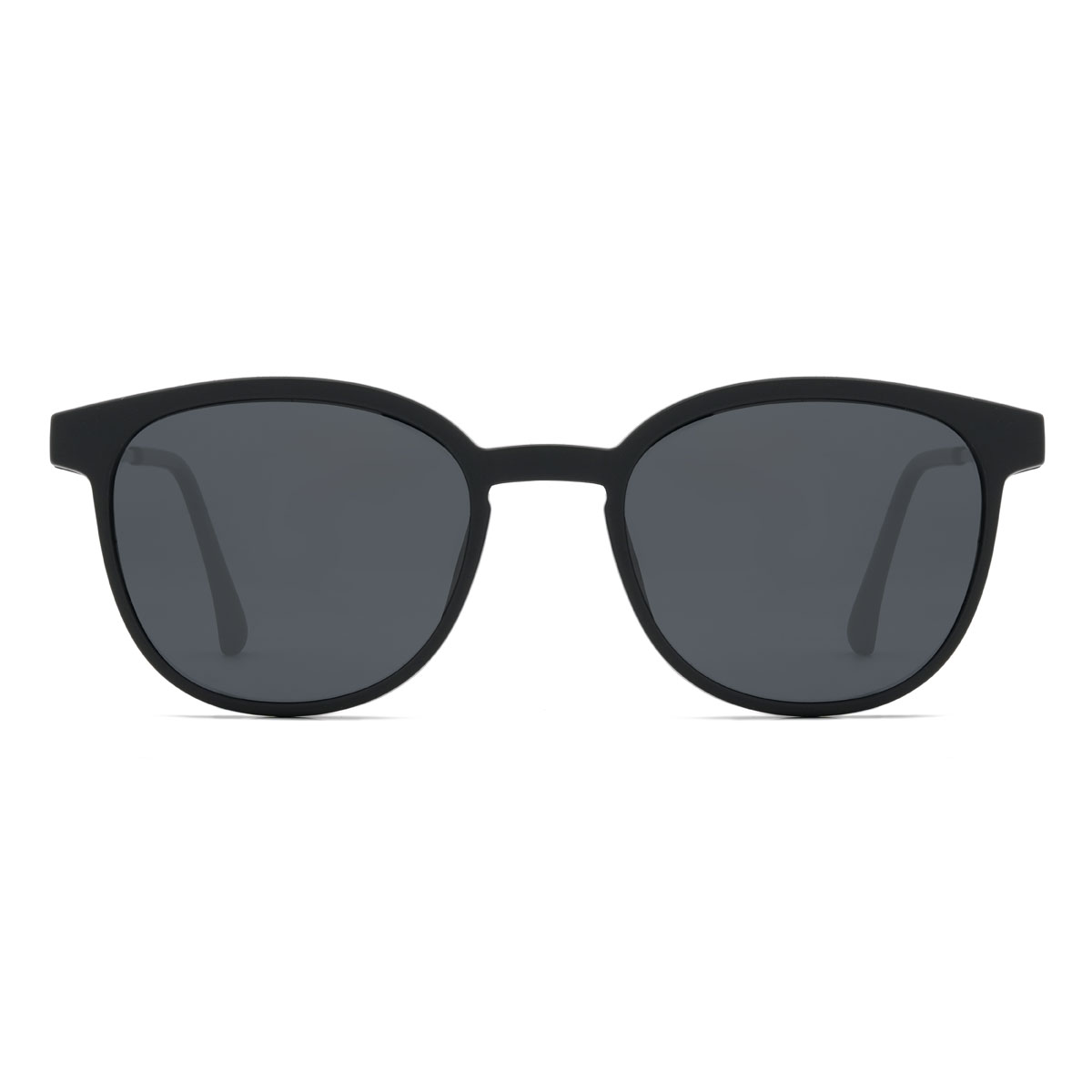 Schwarz Silber Lennix Brille - Oval Clip-On Sunglasses