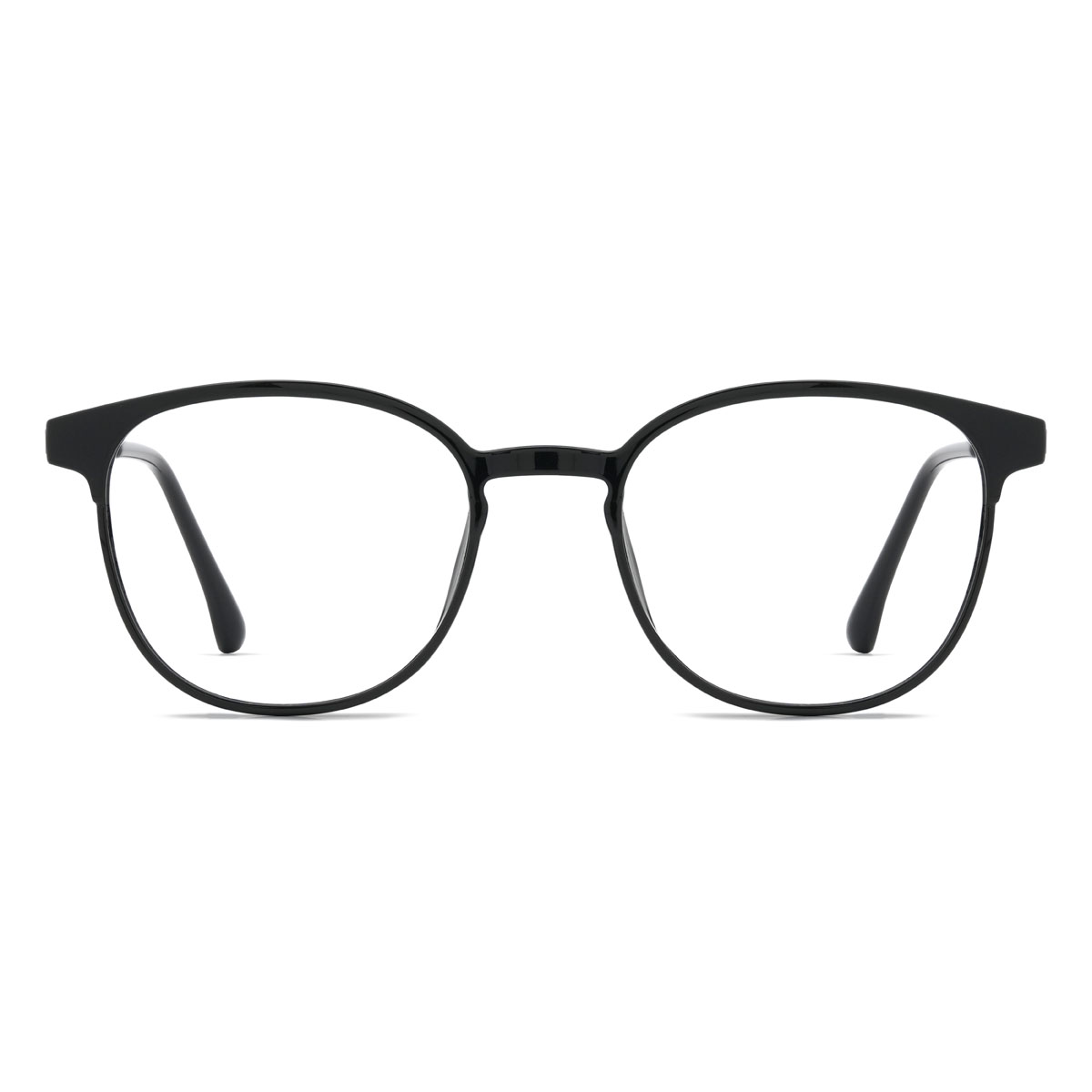 Schwarz Lennix Brille - Oval Clip-On Sunglasses