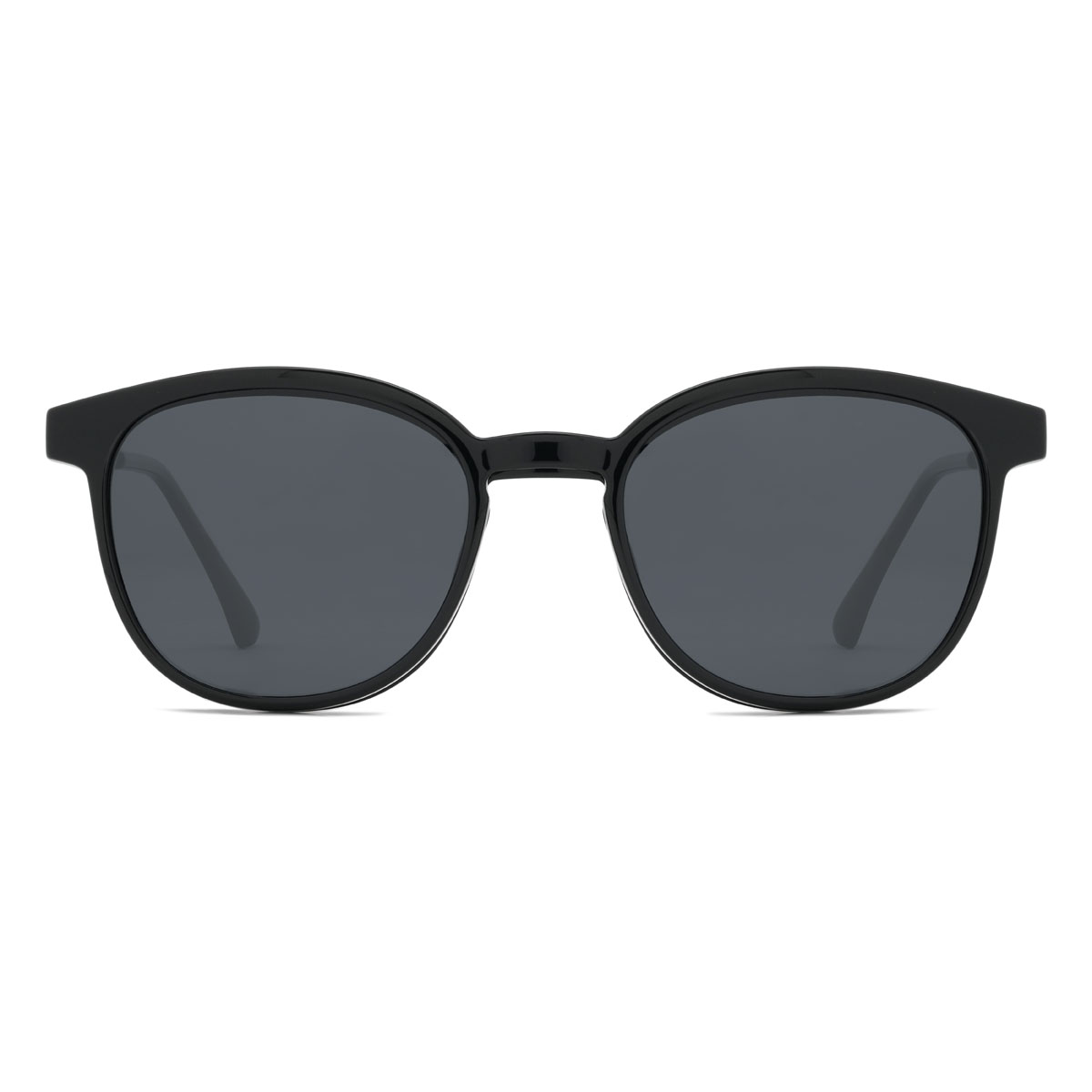 Schwarz Lennix Brille - Oval Clip-On Sunglasses