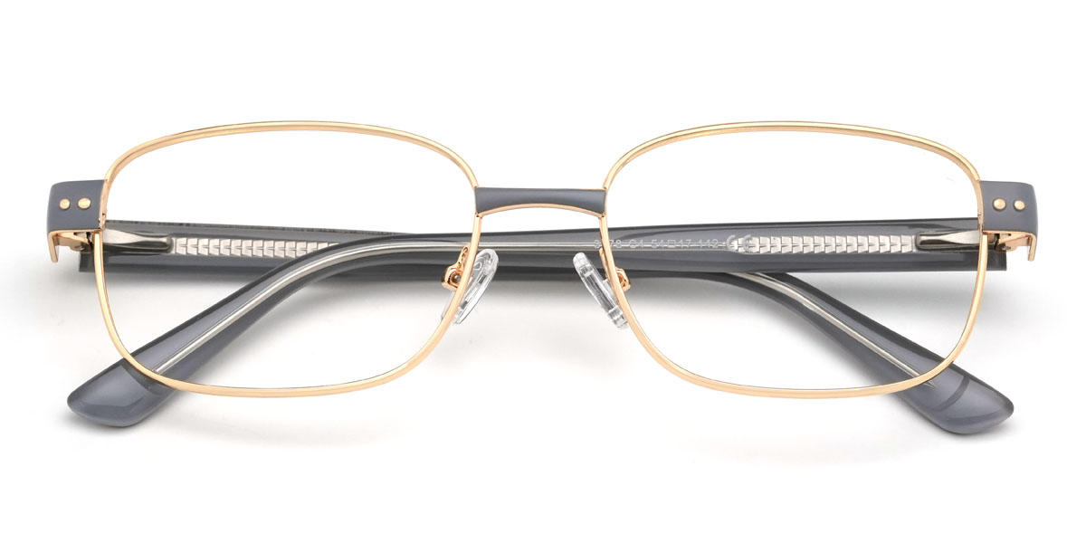 Gold Grau Berkeley Brille - Rectangle Glasses