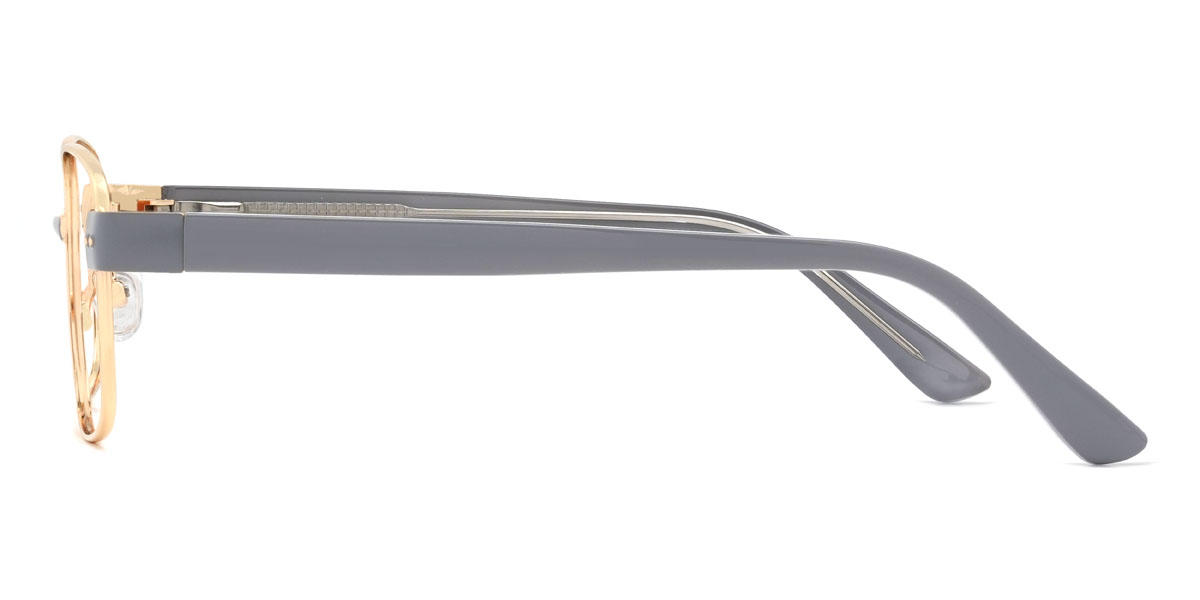 Gold Grau Berkeley Brille - Rectangle Glasses