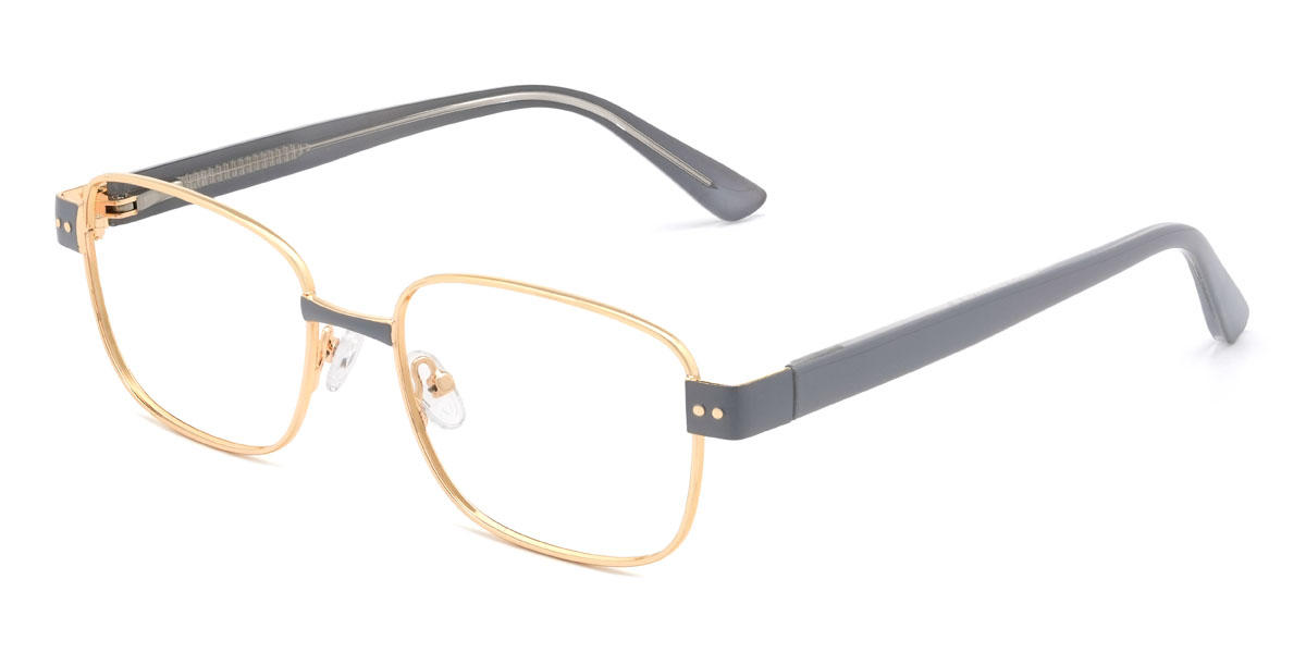 Gold Grau Berkeley Brille - Rectangle Glasses