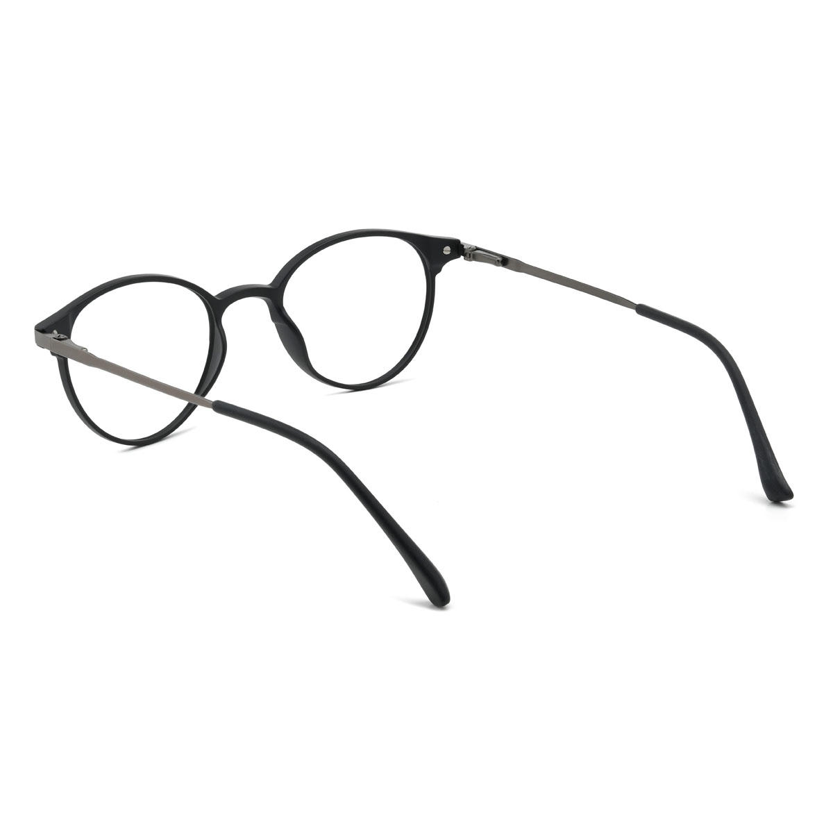 Black Silver Jibreel Glasses - Oval Clip-On Sunglasses