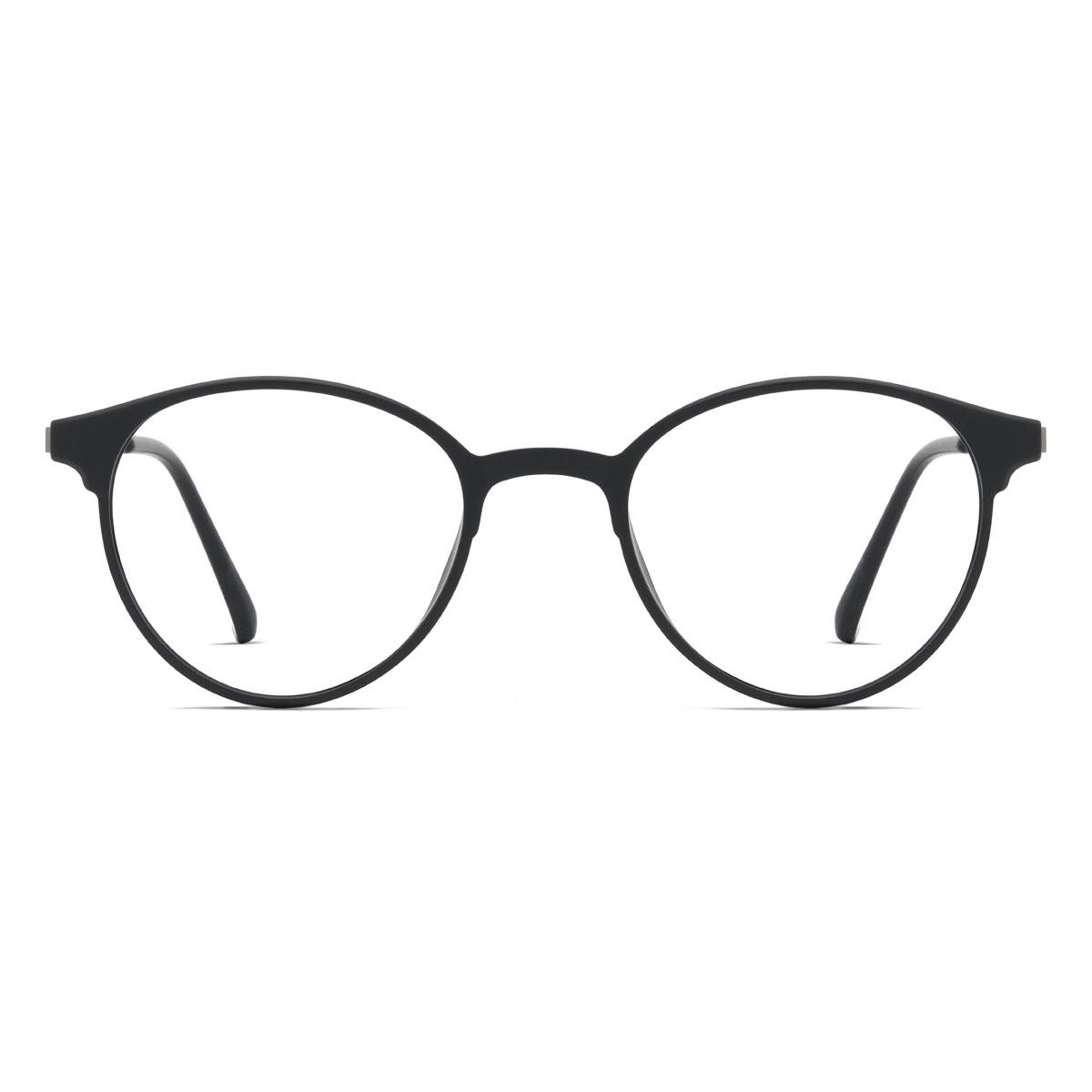 Black Silver Jibreel Glasses - Oval Clip-On Sunglasses