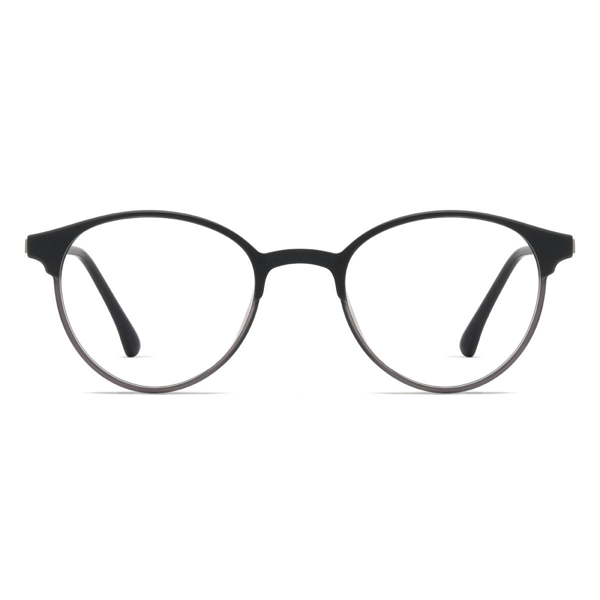 Schwarz Grau Jibreel Brille - Oval Clip-On Sunglasses