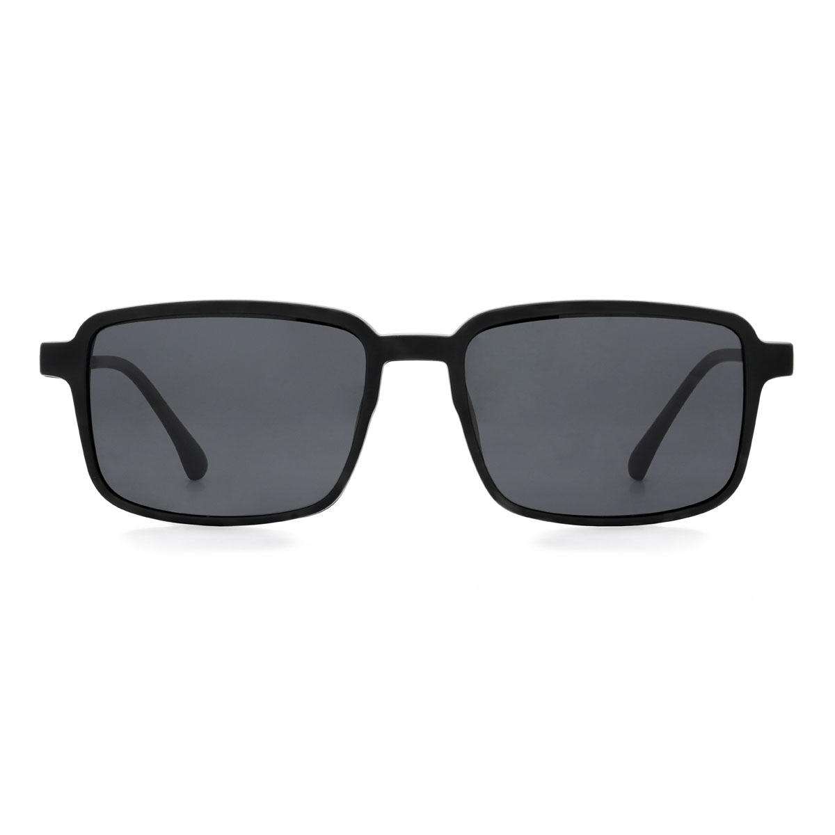 Black Tyrese Glasses - Rectangle Clip-On Sunglasses