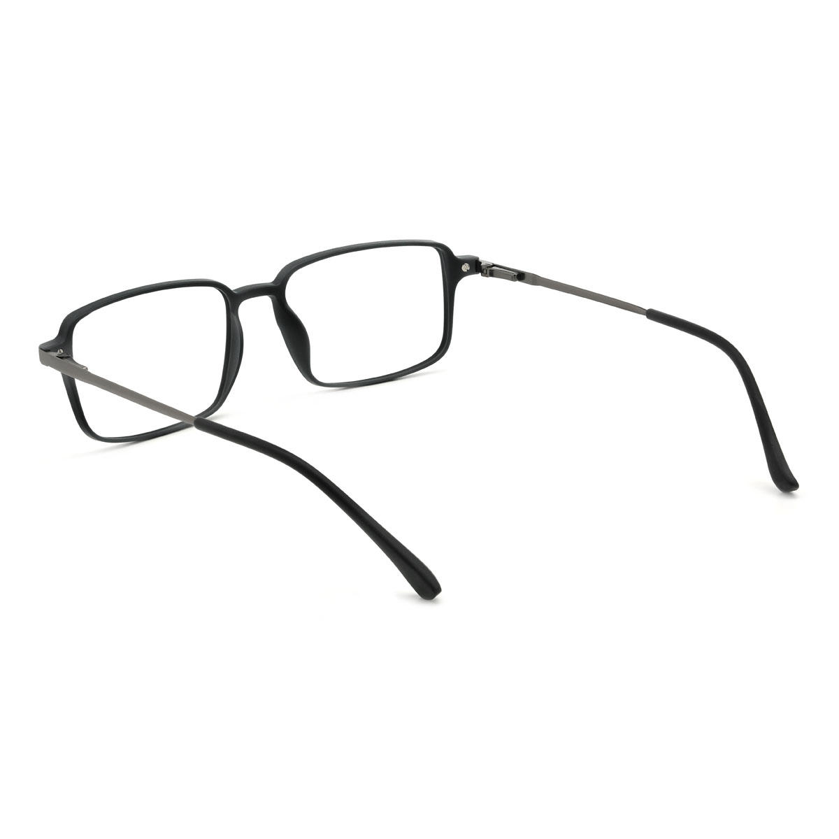 Black Tyrese Glasses - Rectangle Clip-On Sunglasses