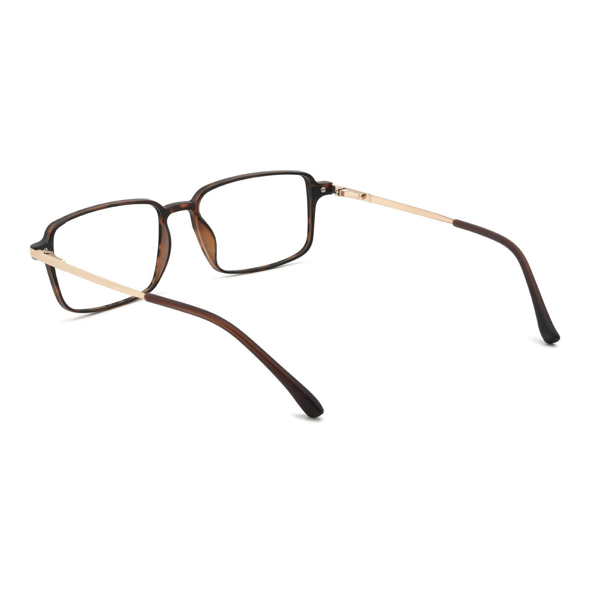 Tortoiseshell Tyrese Glasses - Rectangle Clip-On Sunglasses