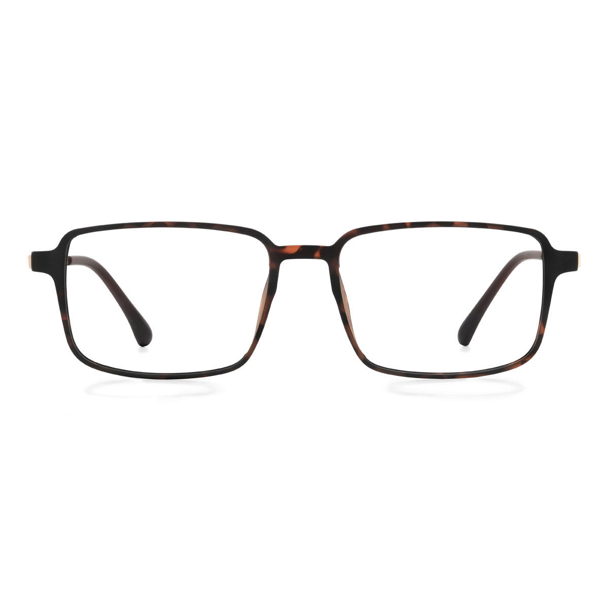 Tortoiseshell Tyrese Glasses - Rectangle Clip-On Sunglasses