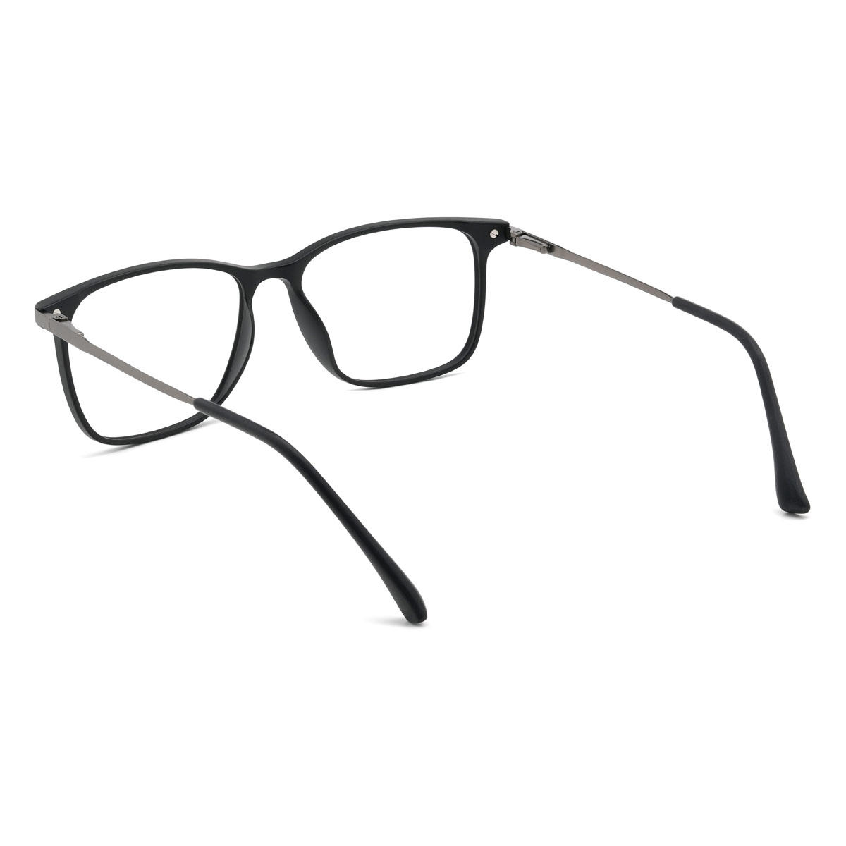 Negro Zohaan Gafas - Rectangle Clip-On Sunglasses
