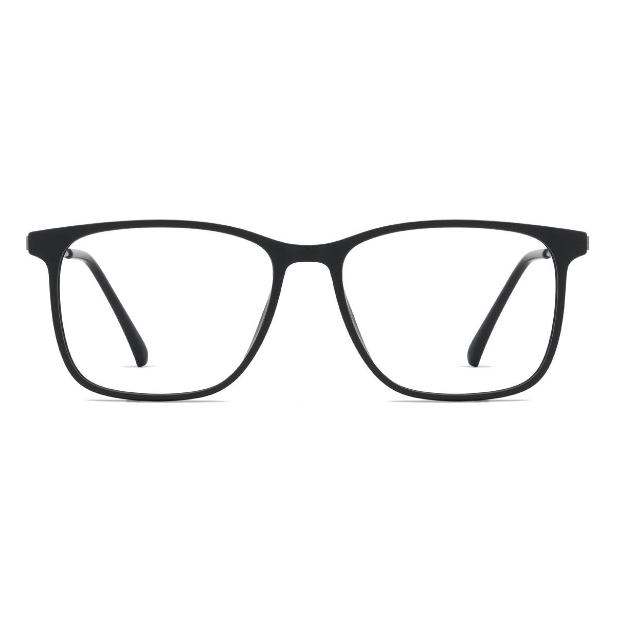 Negro Zohaan Gafas - Rectangle Clip-On Sunglasses
