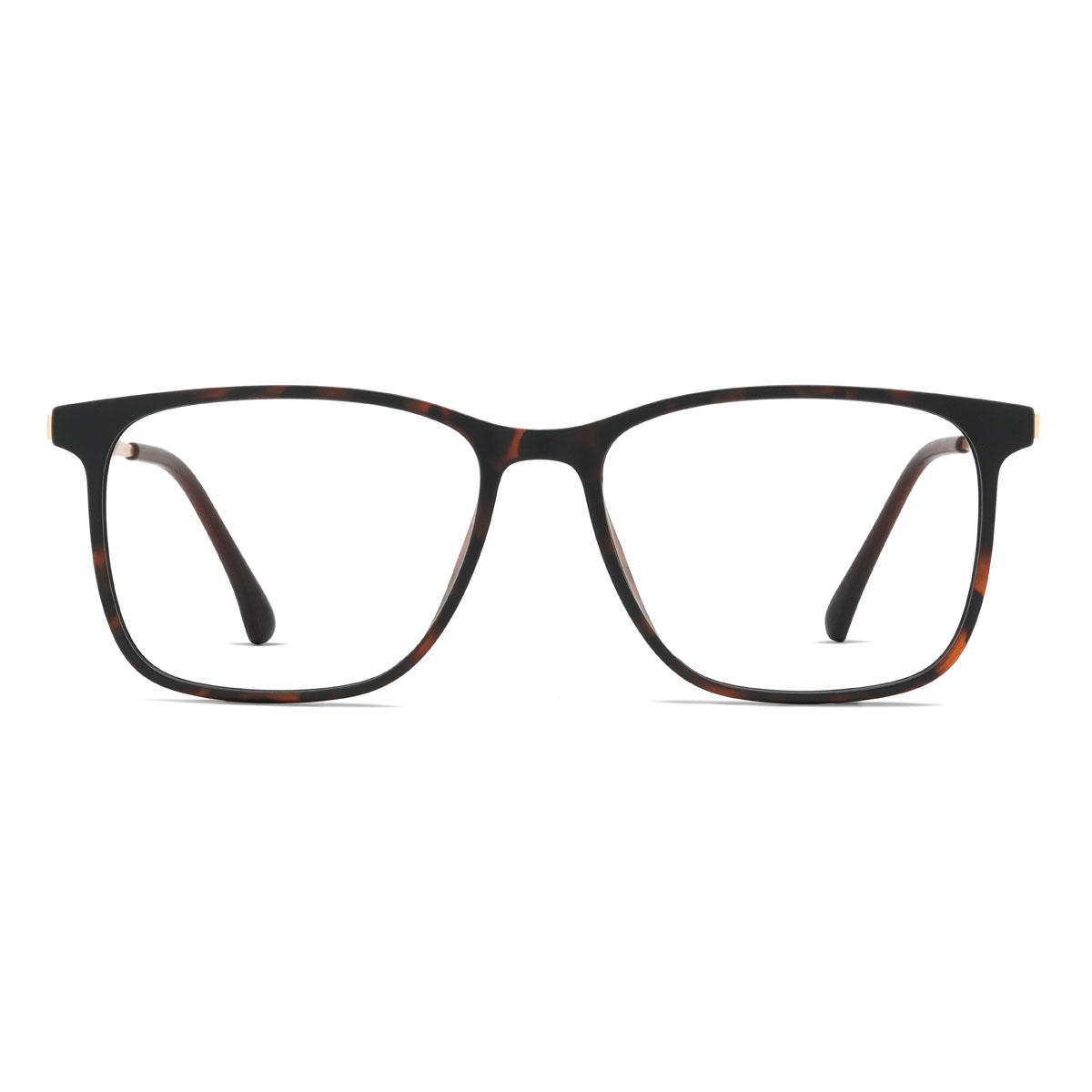 Tortoiseshell Zohaan Glasses - Rectangle Clip-On Sunglasses