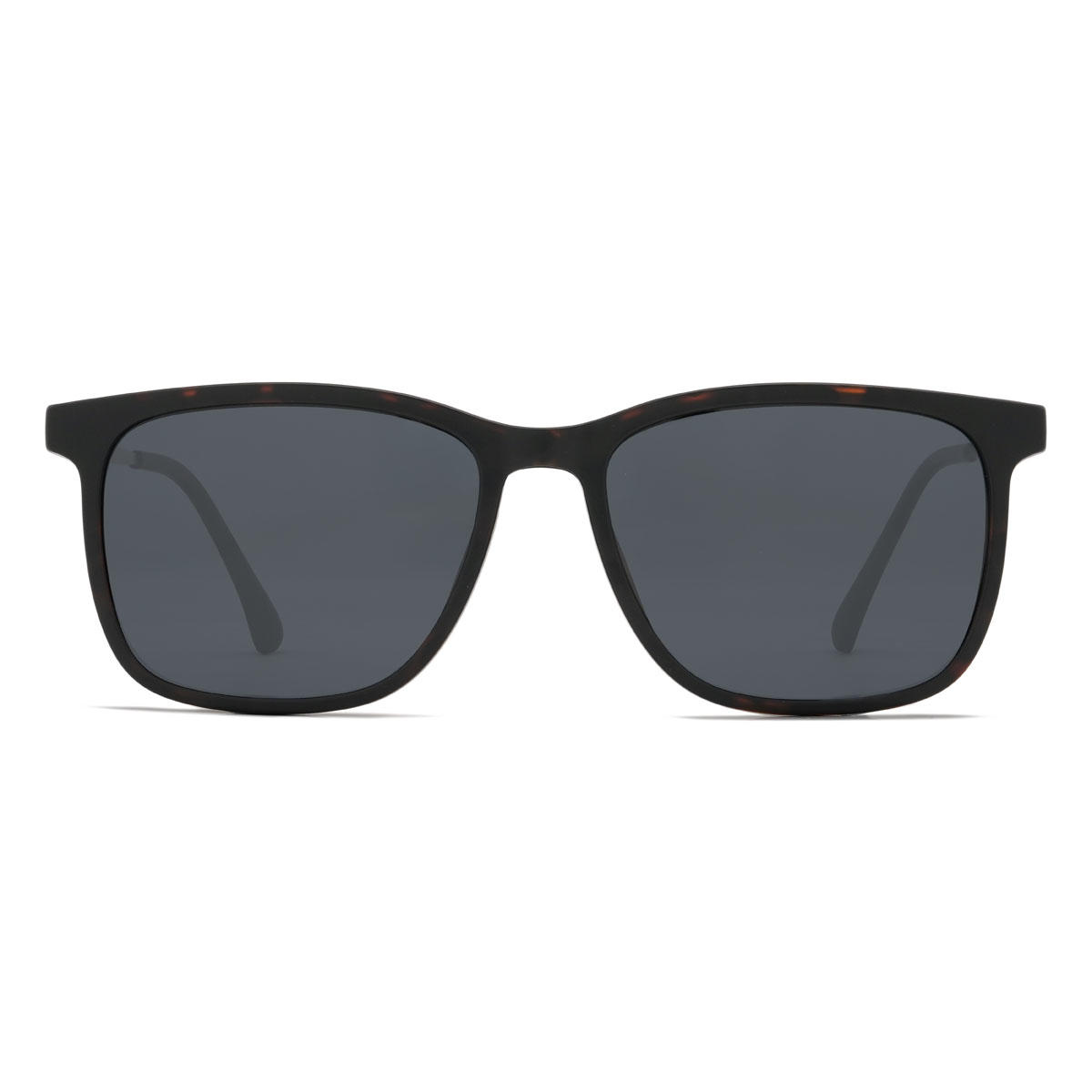Tortoiseshell Zohaan Glasses - Rectangle Clip-On Sunglasses