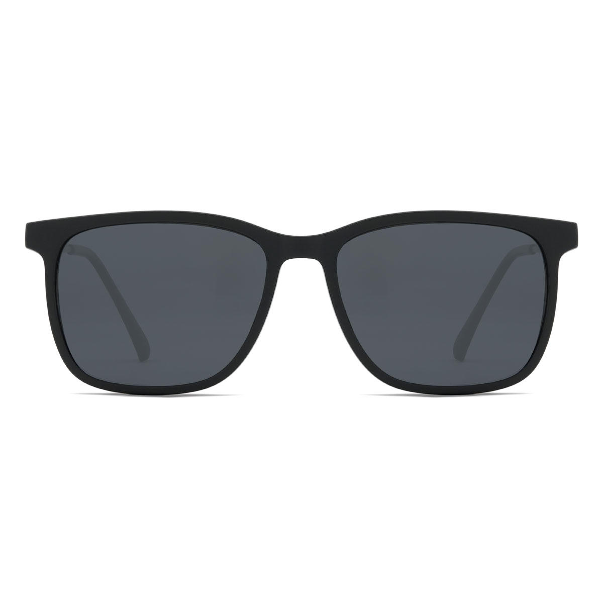 Black Grey Zohaan Glasses - Rectangle Clip-On Sunglasses
