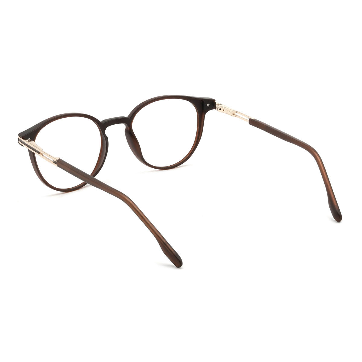 Brown Dezmond Glasses - Oval Clip-On Sunglasses